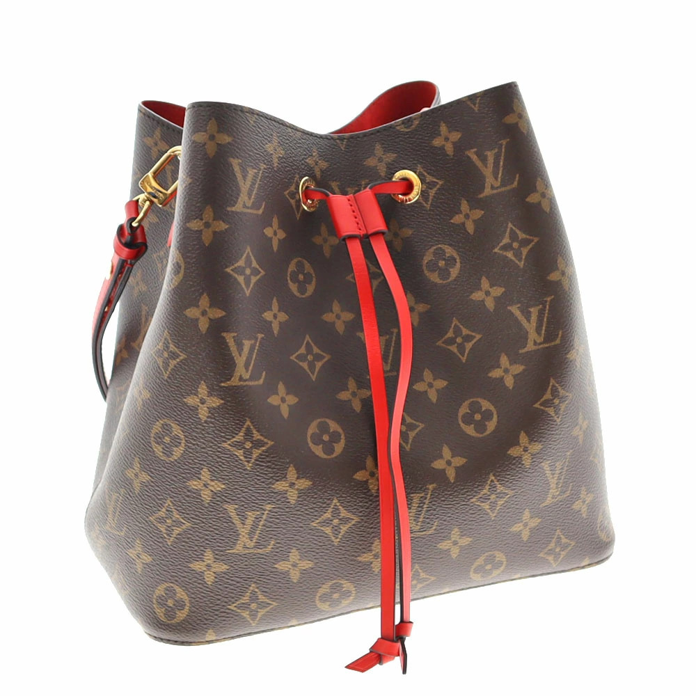 LOUIS VUITTON Neo Noe Monogram Canvas Coquelicot Red Bucket Shoulder Bag